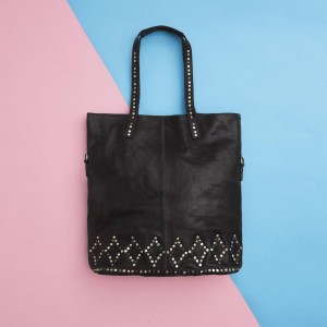 Leather-studded-tote-shopper-bag-black